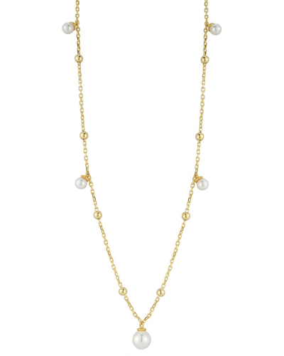 Sphera Milano 14k Over Silver 4-6mm Pearl Charm Necklace