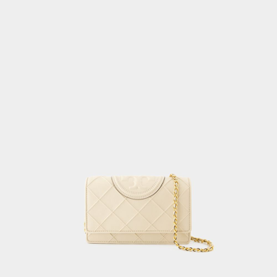 Tory Burch Fleming Soft Chain Wallet -  - Leather - Beige