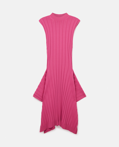 Stella Mccartney Wide Rib Knit Dress In Pink