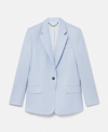 Stella Mccartney Flannel One-button Wool Slim Blazer In Baby Blue