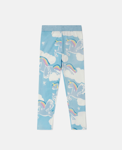 Stella Mccartney Rainbow Unicorn Cloud Leggings In Pink Multicolour