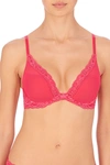 Natori Feathers Contour Plunge T-shirt Everyday Plunge Bra (32d) Women's In Hibiscus