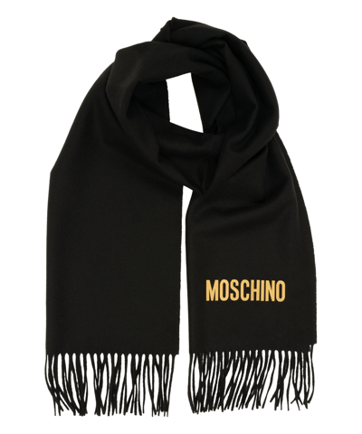 Moschino Wool Wool Scarf In Black