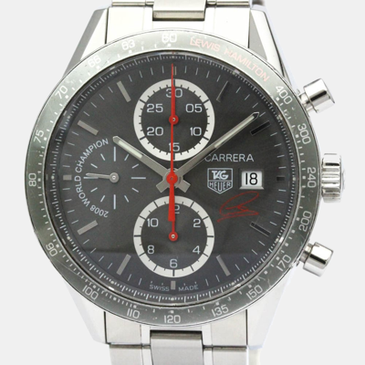 Pre-owned Tag Heuer Grey Stainless Steel Carrera Cv201m Automatic Men's Wristwatch 41mm