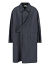 Random Identities Oversized Trench Coat In Black  