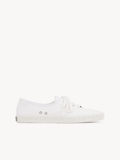Chloé Baskets Robyn Femme Blanc Taille 39 100% Coton In White