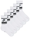 Nike 3 Pack Crew Socks In White  Black  & Black