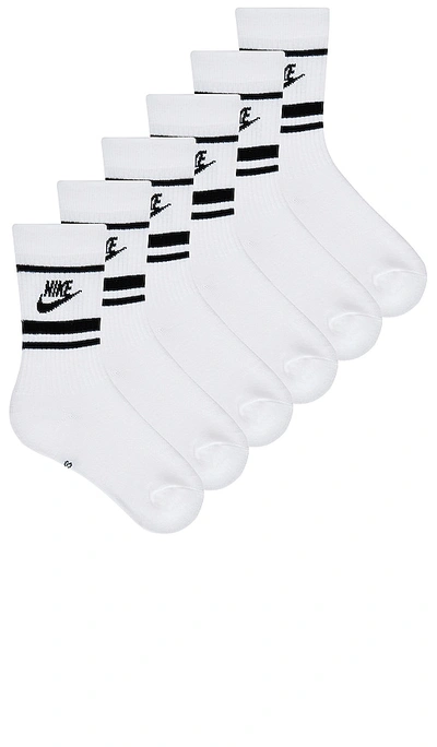 Nike 3 Pack Crew Socks In White  Black  & Black