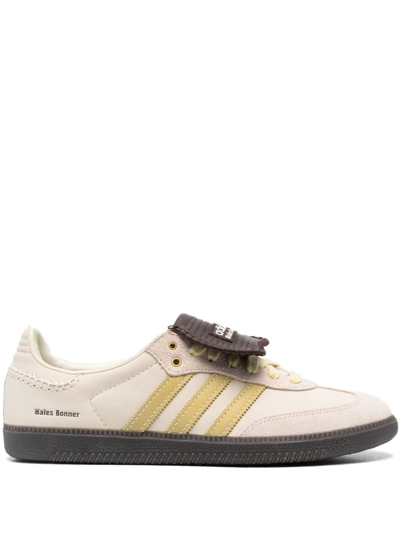 Adidas Originals X Wales Bonner Samba Suede Sneakers In Ecru Yellow Brown