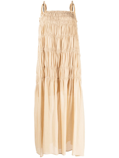 By Malene Birger Vyra Gathered-detail Midi Dress In Nude