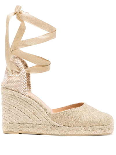 Castaã±er Women's Carina Ankle Tie Espadrille Wedge Sandals In Ivory