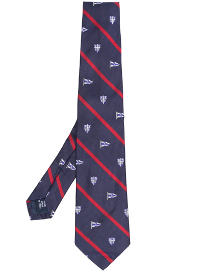 Polo Ralph Lauren Stripe-print Silk Tie In Blau
