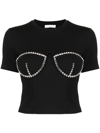 AREA BUSTIER-STYLE CRYSTAL-EMBELLISHED T-SHIRT