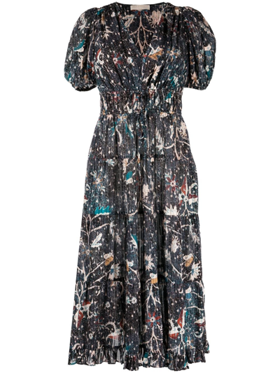 Ulla Johnson Thelma Graphic-print Midi Dress In Multi