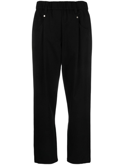 Brunello Cucinelli Cropped Straight-leg Trousers In Schwarz