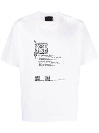 Simone Rocha Graphic-print Cotton T-shirt In White/black