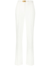 Elisabetta Franchi High-waisted Tailored Trousers In Weiss