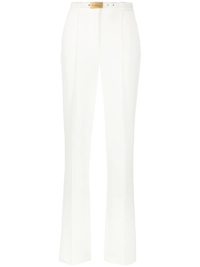 Elisabetta Franchi Belted Tailored Trousers In Weiss