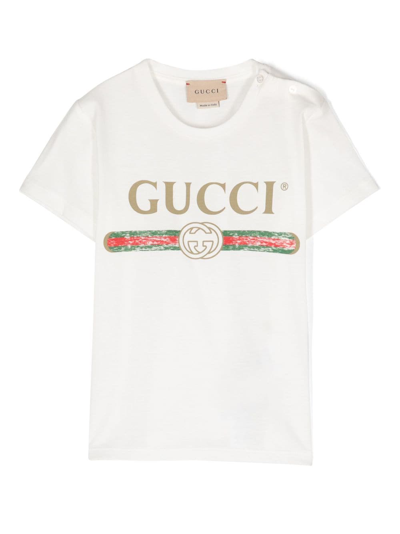 Gucci Kids' Cotton Jersey T-shirt In White
