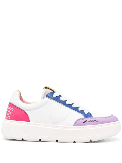 Love Moschino Sneakers In Colour-block-optik In White
