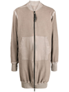 Isaac Sellam Experience Seam-detailing Zip-up Midi Coat In Braun
