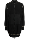 ISAAC SELLAM EXPERIENCE SEAM-DETAILING ZIP-UP MIDI COAT