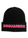 Dsquared2 Logo-embroidered Beanie In Schwarz