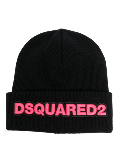 DSQUARED2 LOGO 贴花羊毛套头帽