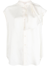 Alexander Mcqueen Sleeveless Ruffled Blouse In Weiss