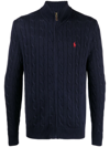 Polo Ralph Lauren Cardigan Mit Zopfmuster In Blue
