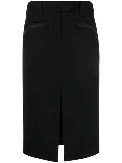 Tom Ford Front-slit Midi Skirt In Schwarz