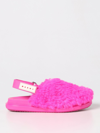 Marni Pink Sabot Strap Loafers In Fuchsia