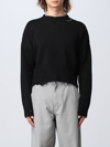 Marni Deconstructed Contrast-stitch Relaxed-fit Cotton Knitted Jumper In Black