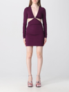 Dsquared2 Dsquared Plum Viscose Mini Dress In Plum