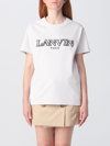 Lanvin Logo Embroidered Crewneck T-shirt In Beige