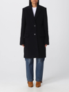 Stella Mccartney Black Single Breasted Wool Coat In Black