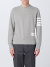 Thom Browne Loopback Jersey Knit 4-bar Crewneck Sweatshirt In Grey