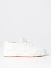 Santoni Pebbled Leather Low-top Sneakers In White