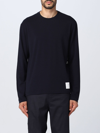 Thom Browne Oversized Cotton Long Sleeve T-shirt In Blue