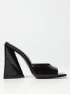 Attico Mini Devon 85 Patent Leather Sandals In Black