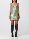 Attico Rue Sequin-embellishment Mini Dress In Green