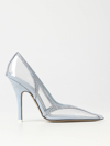 Attico Venus Chrome Pvc And Suede Pumps In Blue