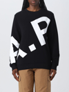 Apc A.p.c. Sweatshirt With Maxi Logo In Black