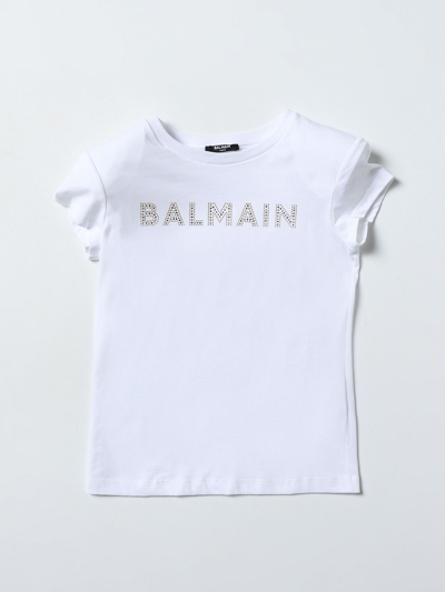 Balmain T-shirt  Kids Kinder Farbe Weiss In White