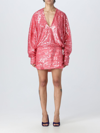 Attico Gael Sequin-embellished Minidress In Pink