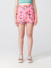 Versace Butterfly Polka Dot Elastic Waist Shorts In Pink
