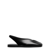 Jil Sander Black Leather Slingback Ballet Flats In Black
