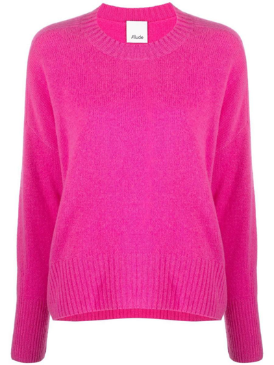Allude Cashmere Pink Sweater  Woman In Fuxia
