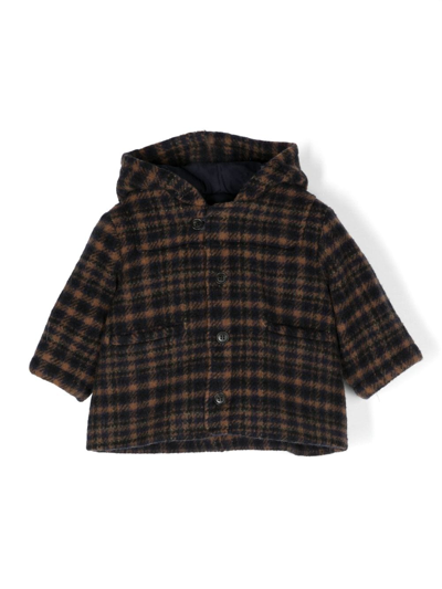 Bonpoint Babies' Plaid-check Coat In Brown