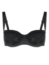 Dolce & Gabbana Lace-detail Satin Balconette Bra In Black